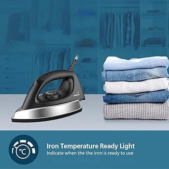 Philips GC181 Heavy Weight 1000-Watt Dry Iron (Black)