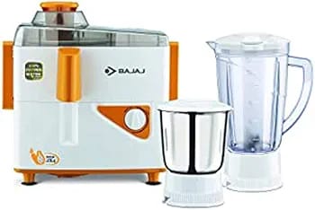 Bajaj Neo JX4 450-Watt Juicer Mixer Grinder with 2 Jars (White/Orange)