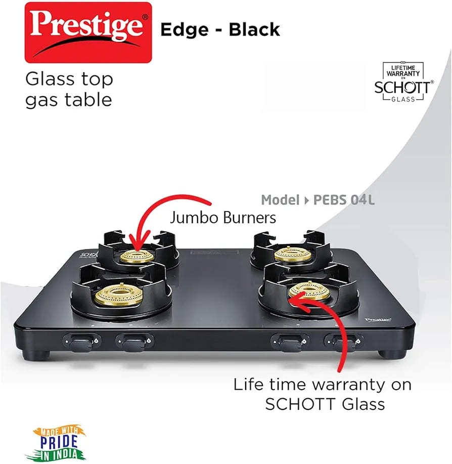 Prestige Edge Gas Table PEBS 04 - Black