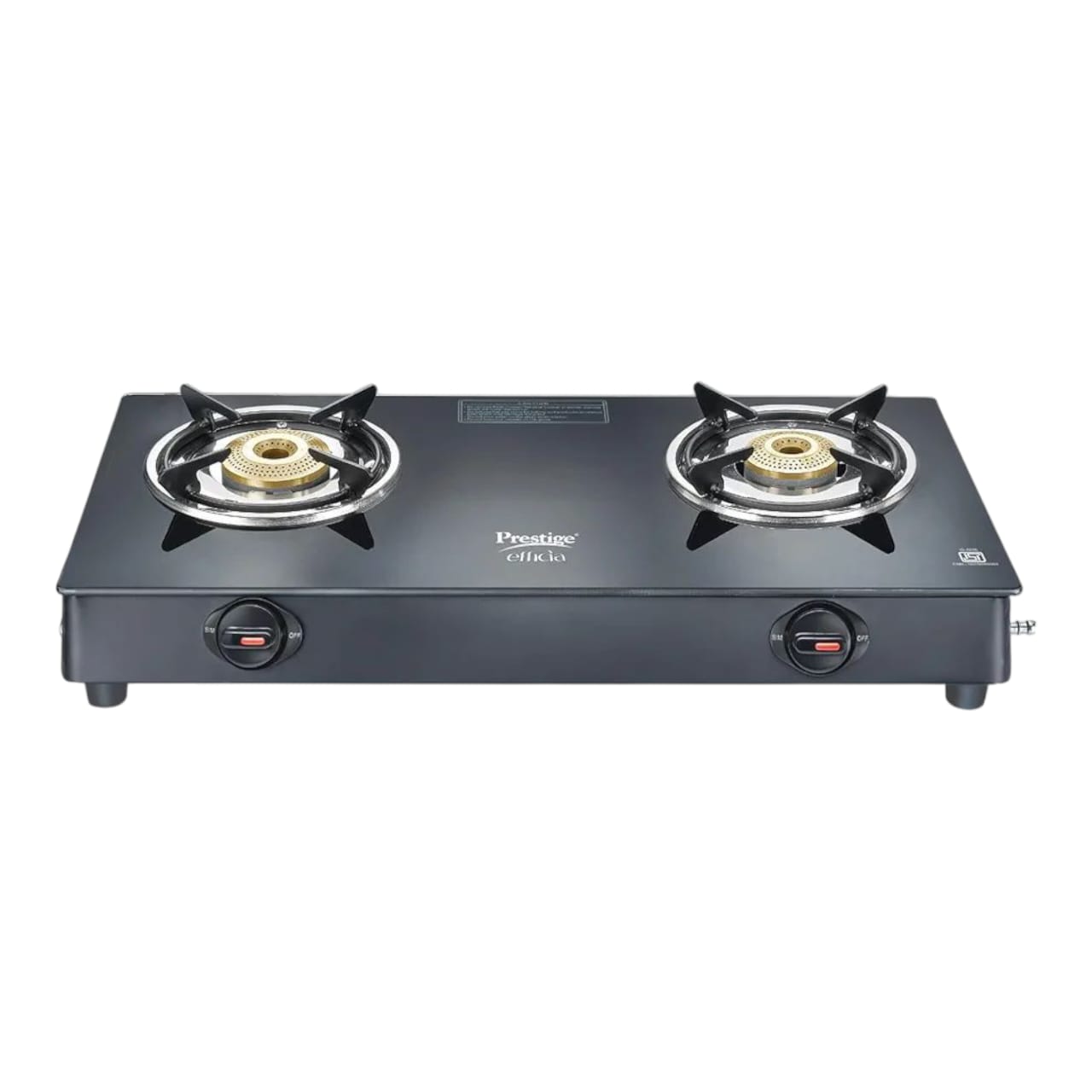 Prestige Efficia Glass Manual Gas Stove  (2 Burners) (40598)