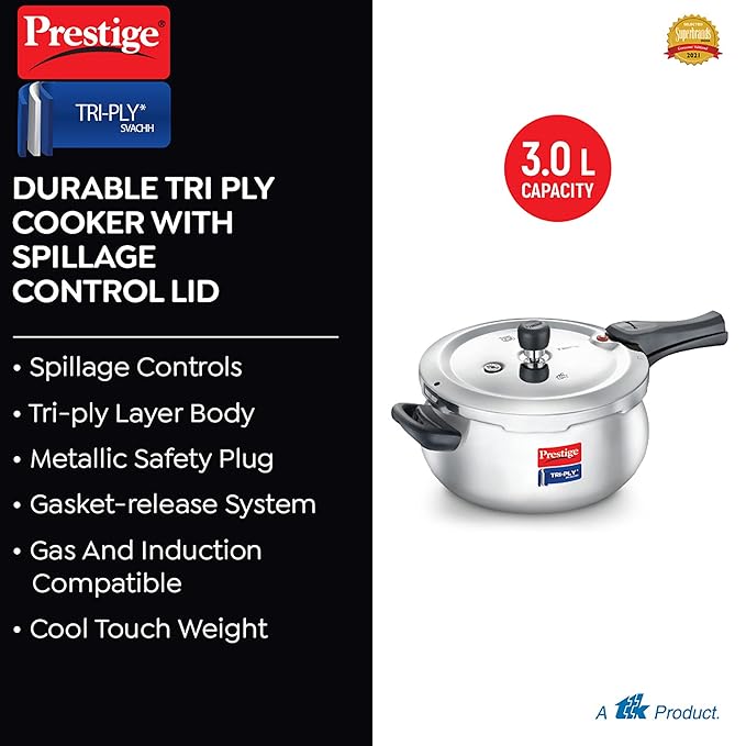 Prestige Svachh Tri-Ply handi pressure cooker