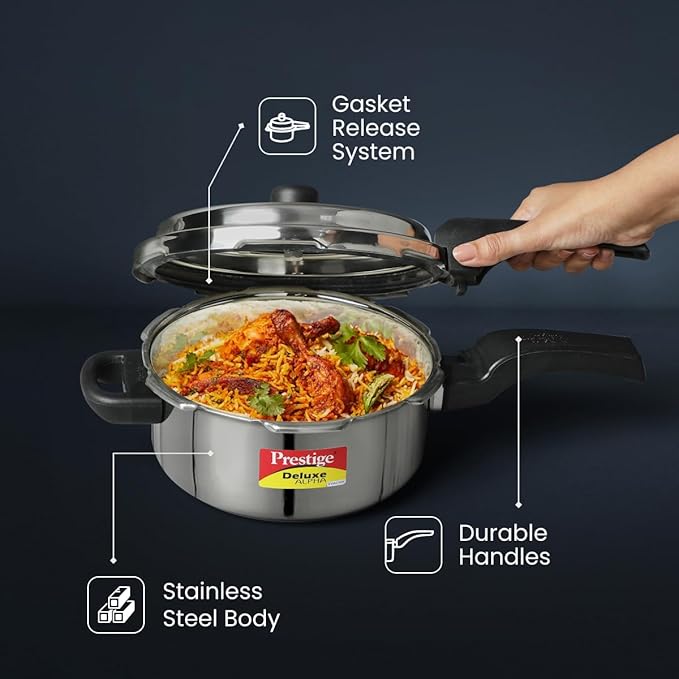 Prestige Svachh Deluxe Alpha stainless steel Pressure Cooker