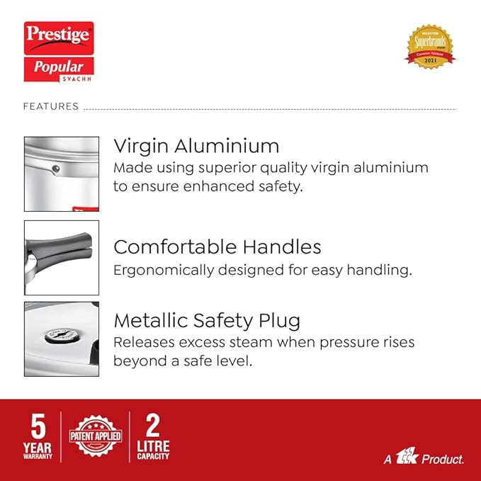 Prestige by TTK Popular Svachh Outer Lid Pressure Cooker  (Aluminium)