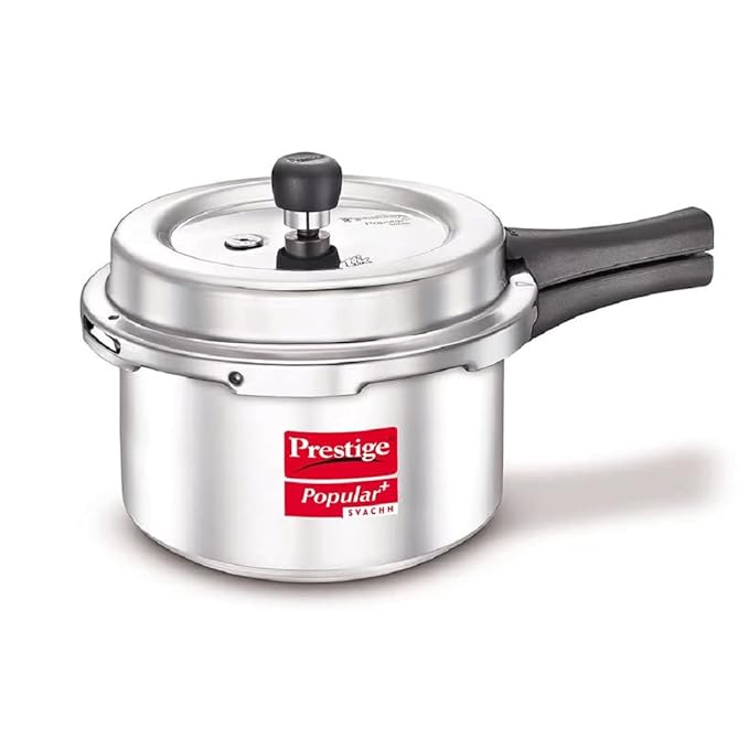 Prestige Popular Plus Svachh Virgin Aluminium Gas And Induction Compatible Outer Lid Pressure Cooker