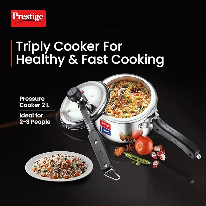 Prestige Tri-Ply Svachh Inner Lid Pressure Cooker | Gas and Induction Compatible