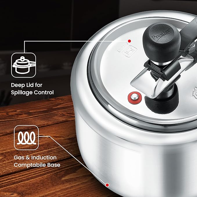 Prestige Tri-Ply Svachh Inner Lid Pressure Cooker | Gas and Induction Compatible