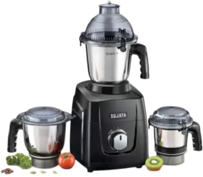 Sujata MG 01 The New Generation Mixer Grinder (3 Jars) ABS, Black, 1000 Watts