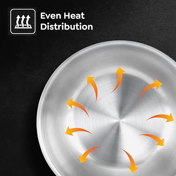 Prestige Tri-Ply Stainless Steel Splendid Kadai with Lid