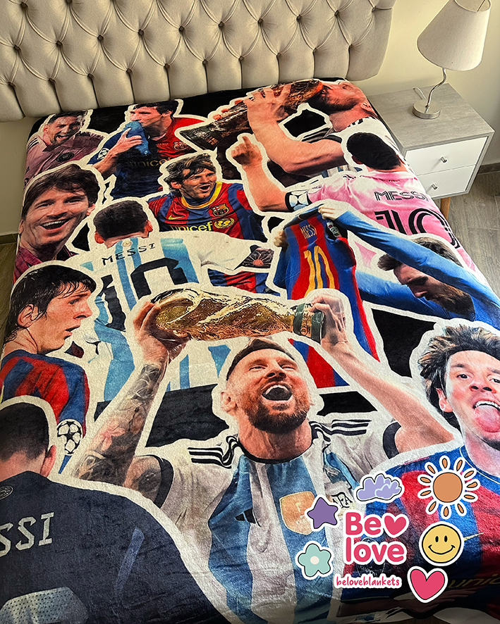 Messi Creative Collage Blanket