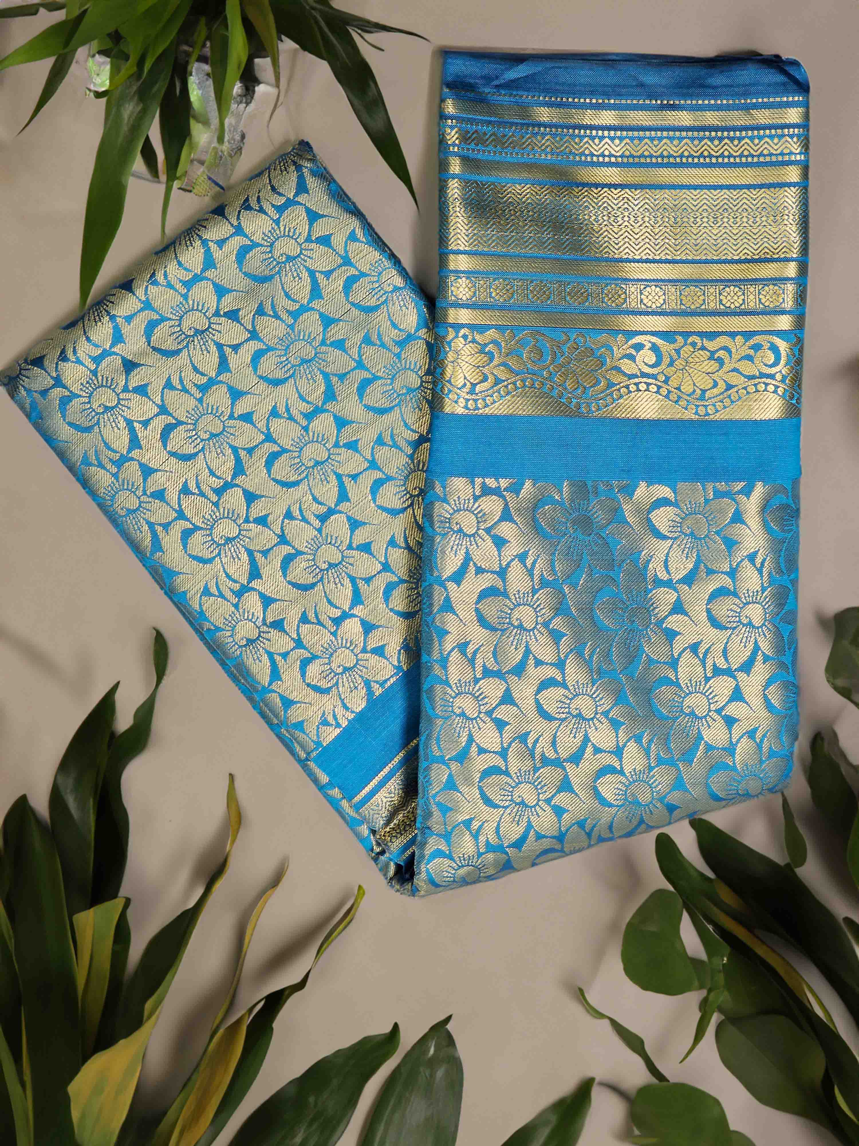 Beautiful blue silk sari