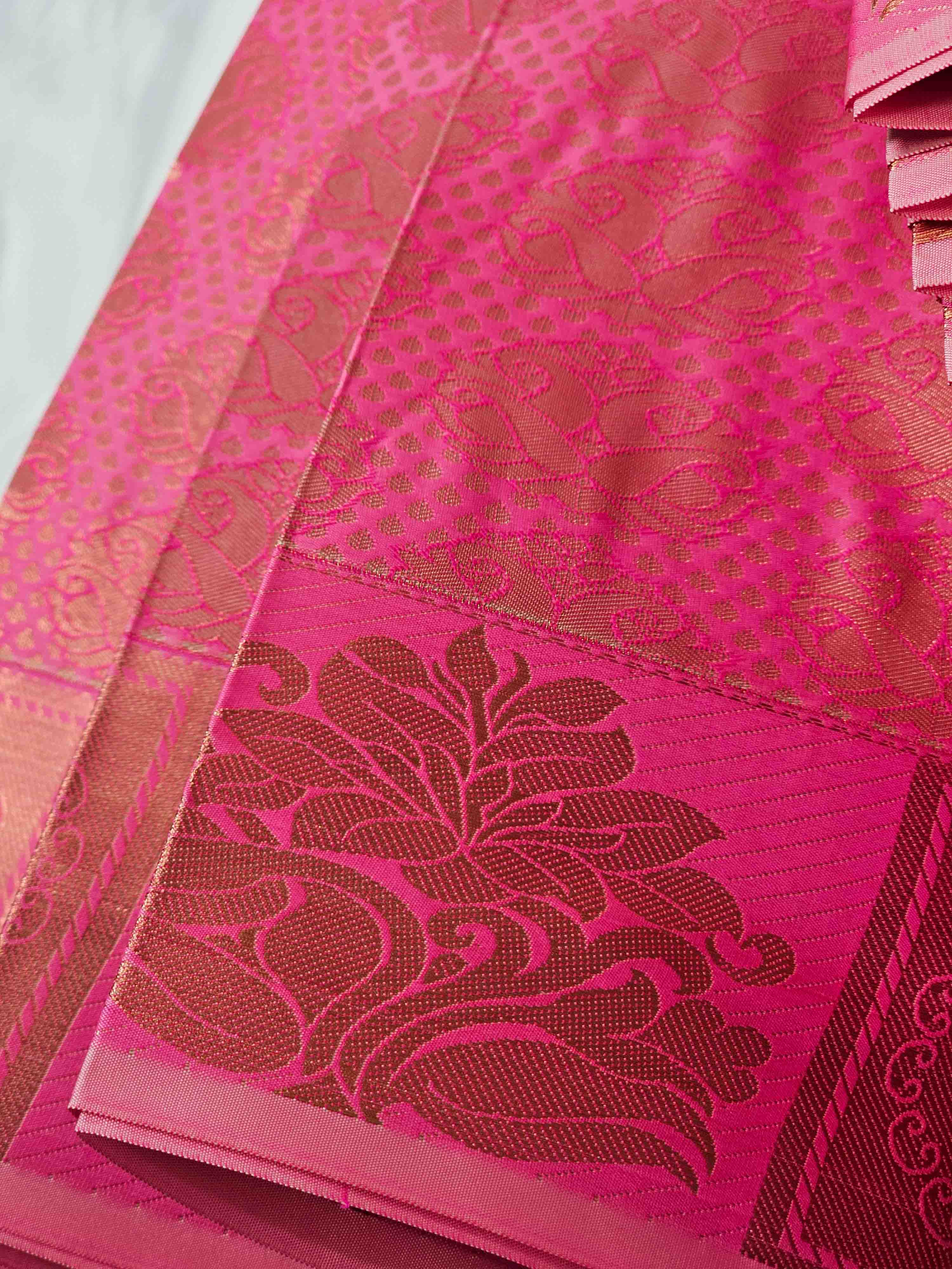 Pink silk sari