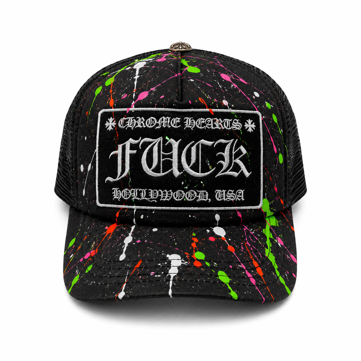 Chrome Hearts Splatter Trucker Cap
