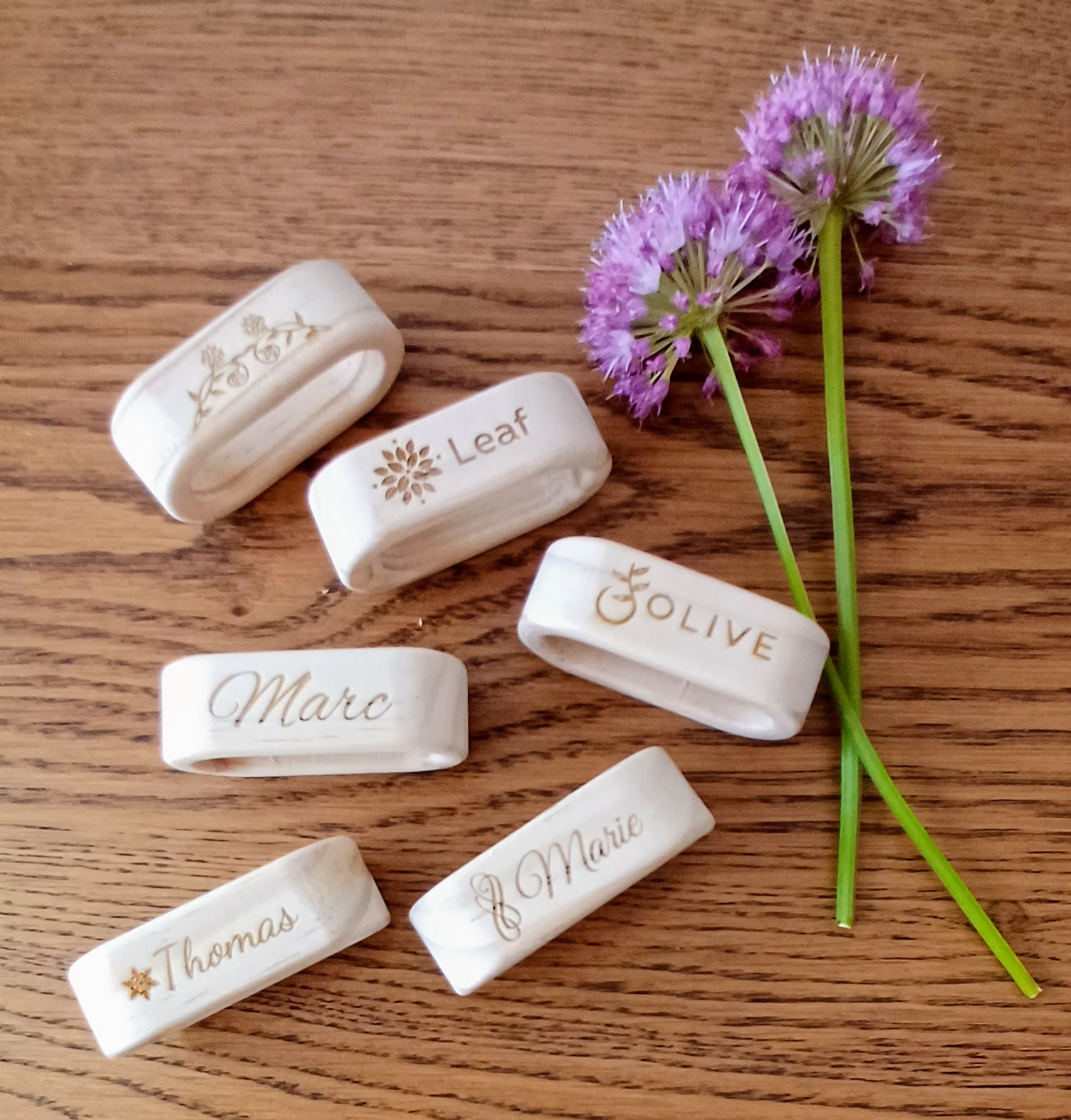 Set de porte-serviettes ovaux personnalisés