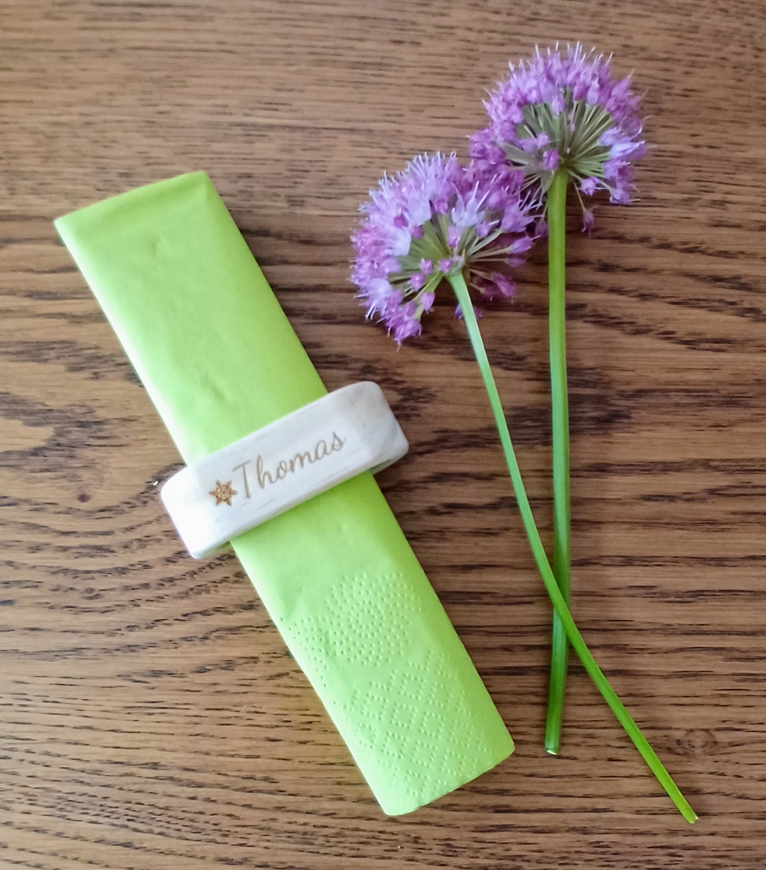 Set de porte-serviettes ovaux personnalisés