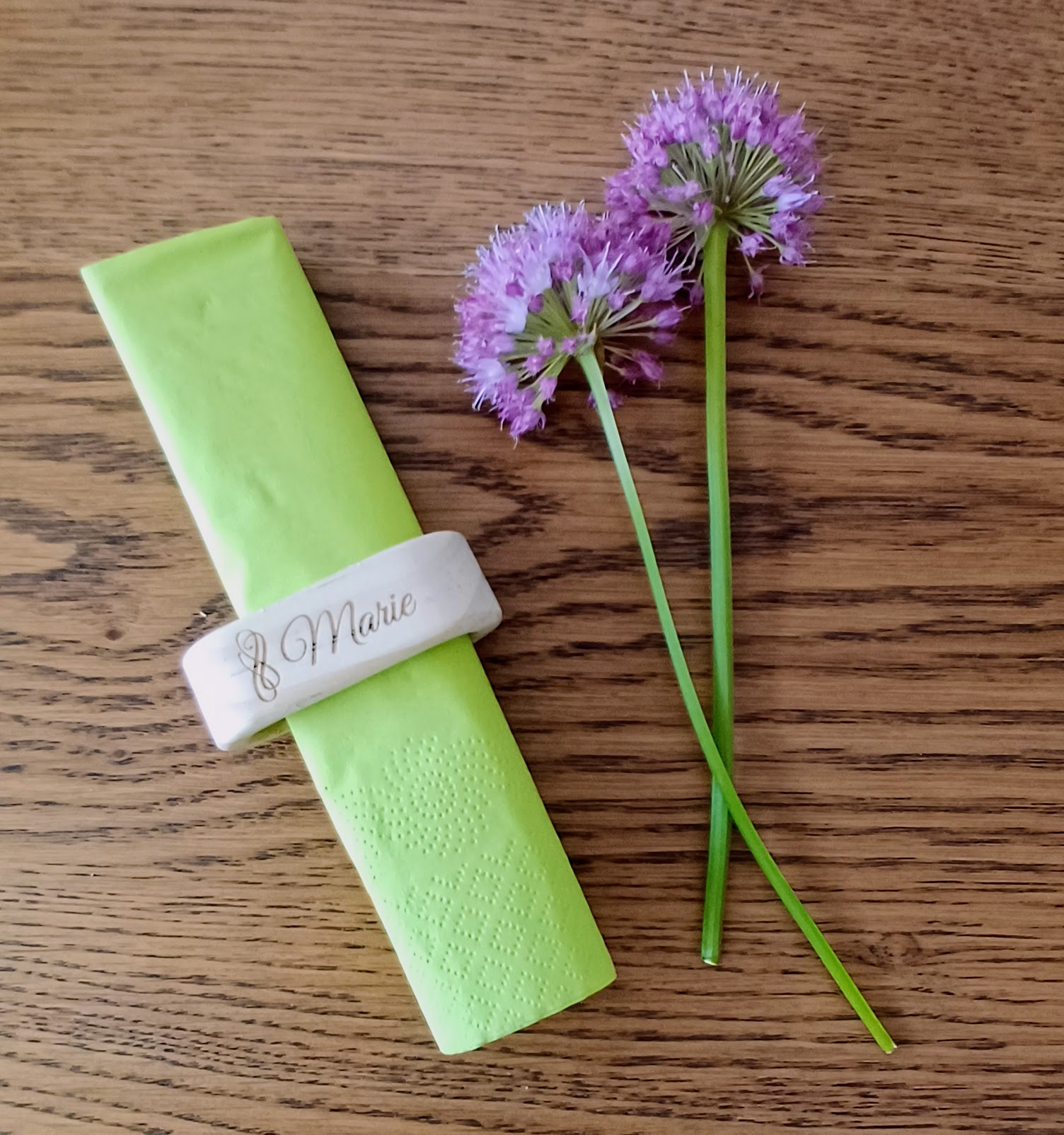 Set de porte-serviettes ovaux personnalisés