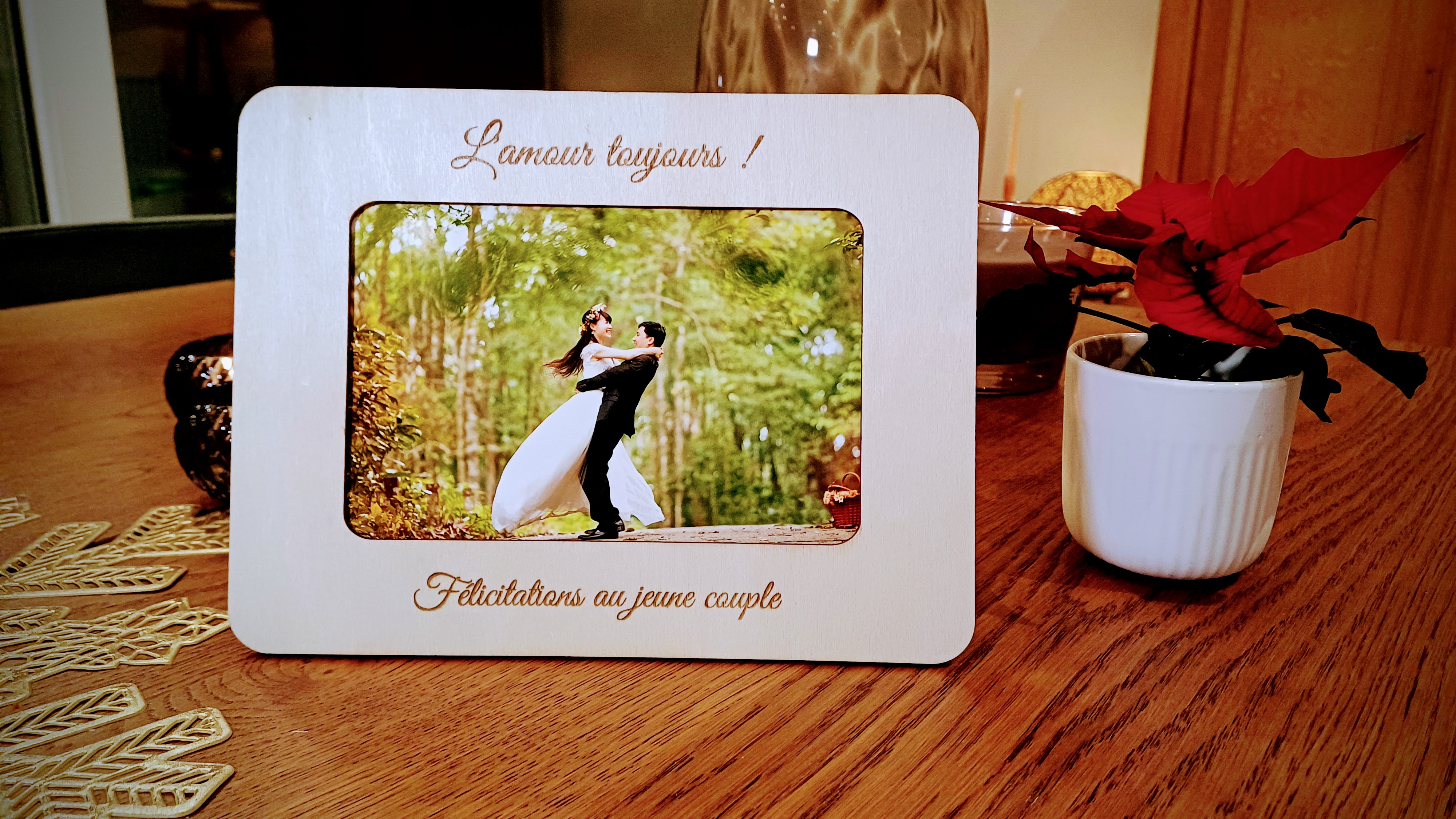 Cadre photo en bois 13 x 18 centimètres