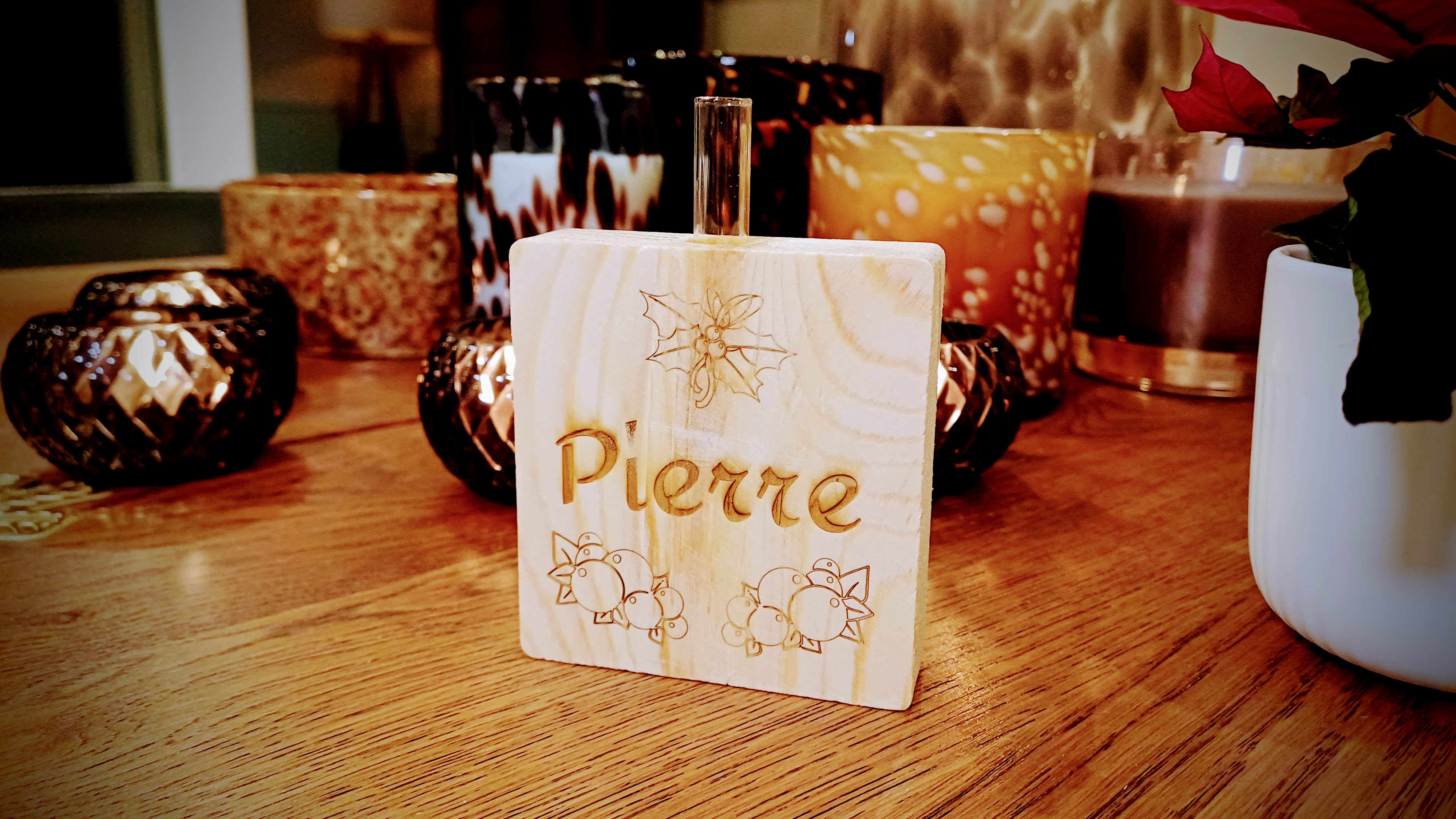 Soliflore carré en bois personnalisable 