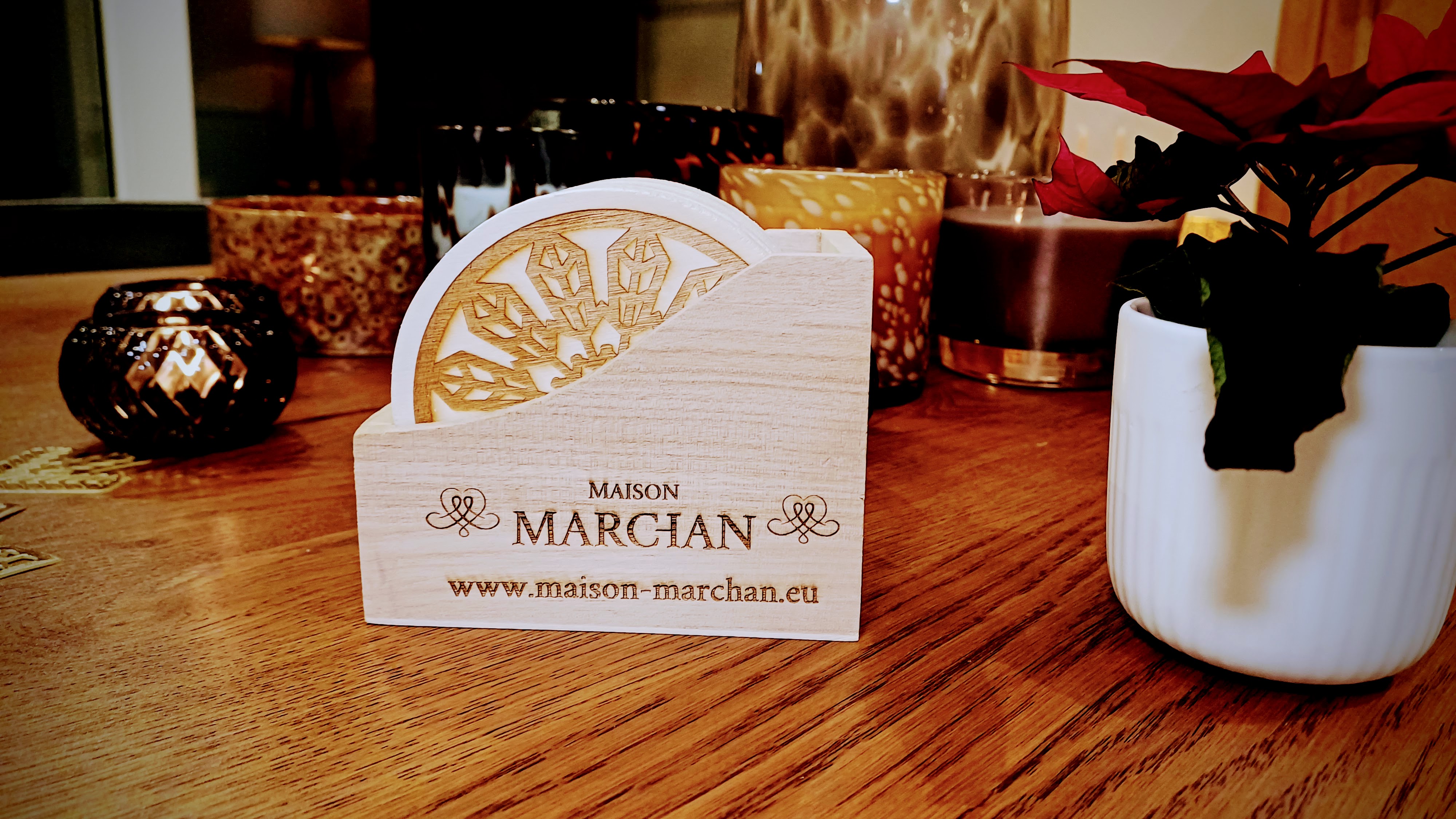 Sous-verres ronds en bois