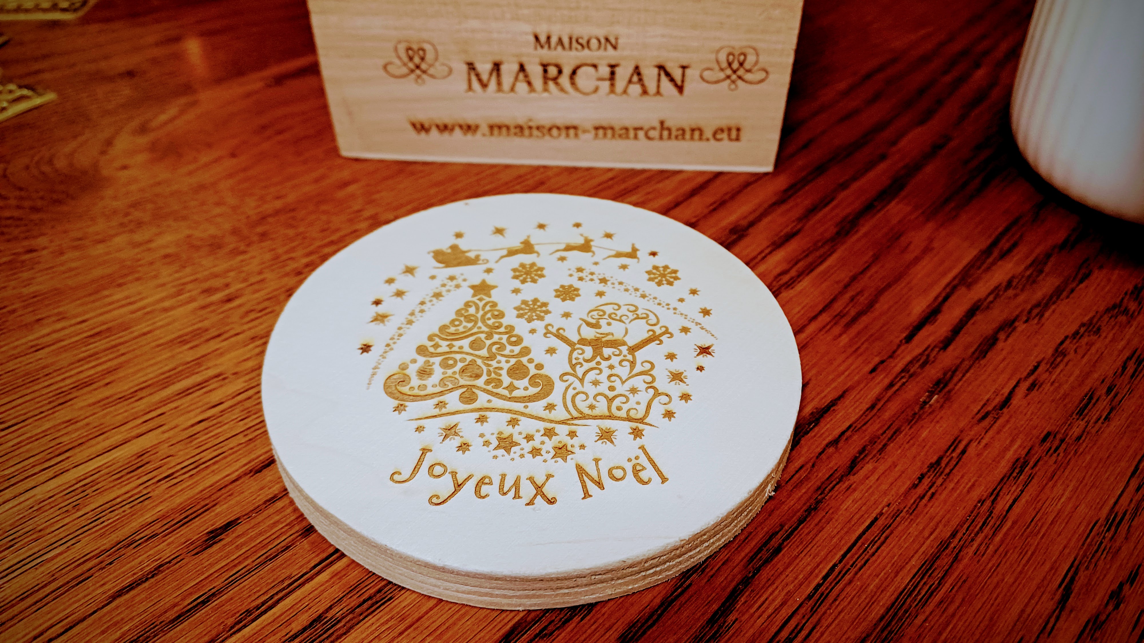 Sous-verres ronds en bois