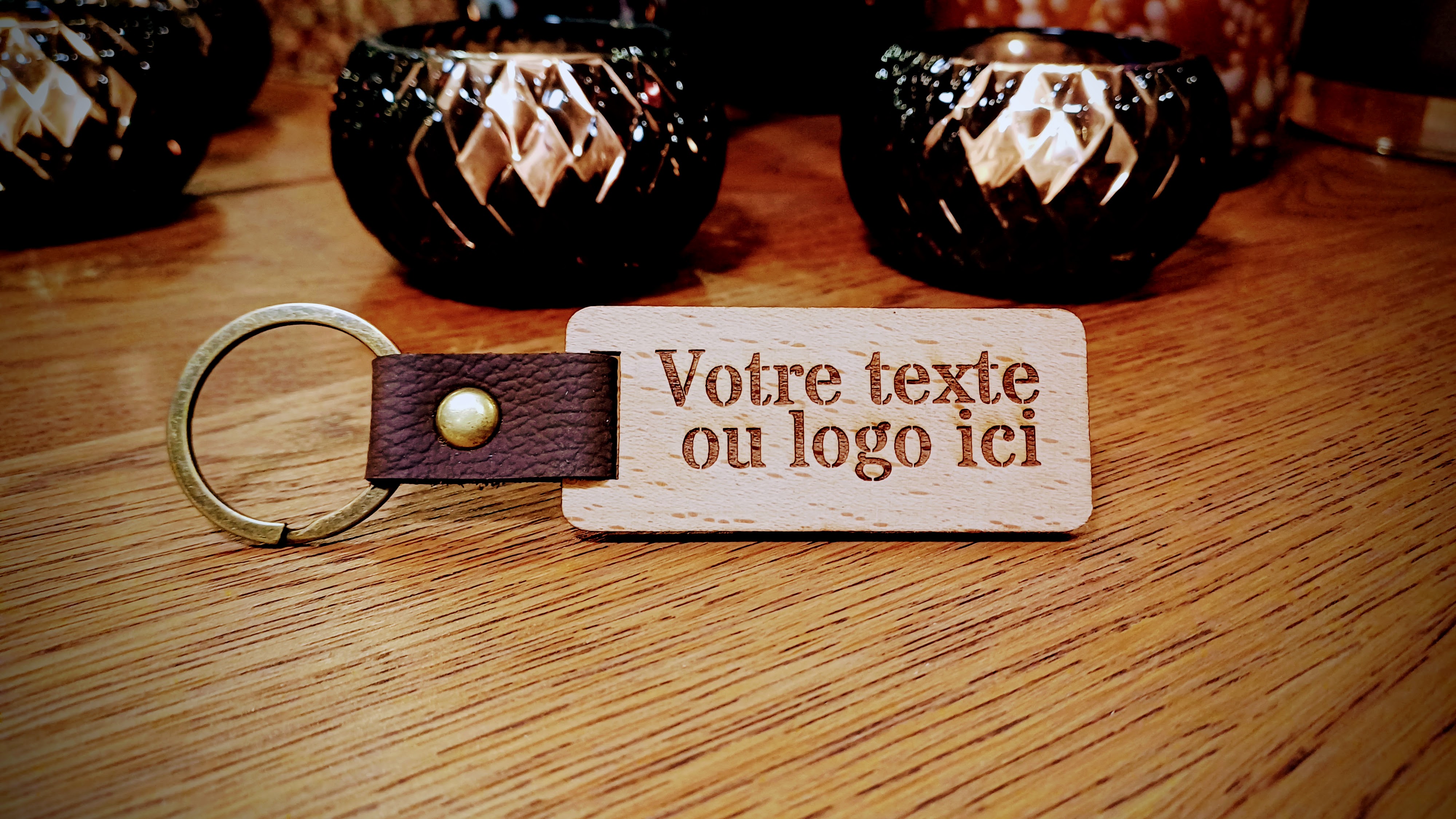 Porte-clés personnalisable en bois