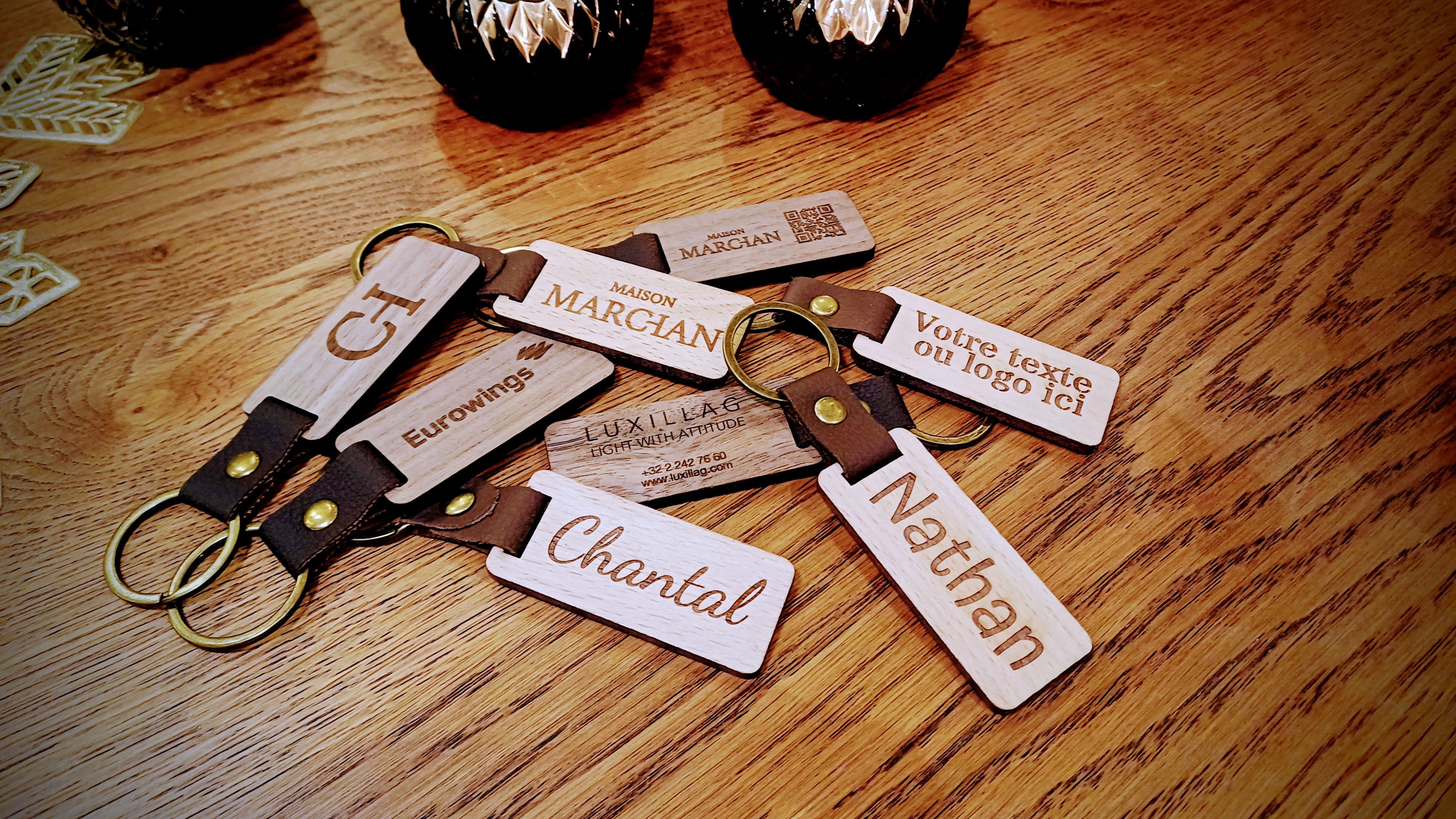 Porte-clés personnalisable en bois
