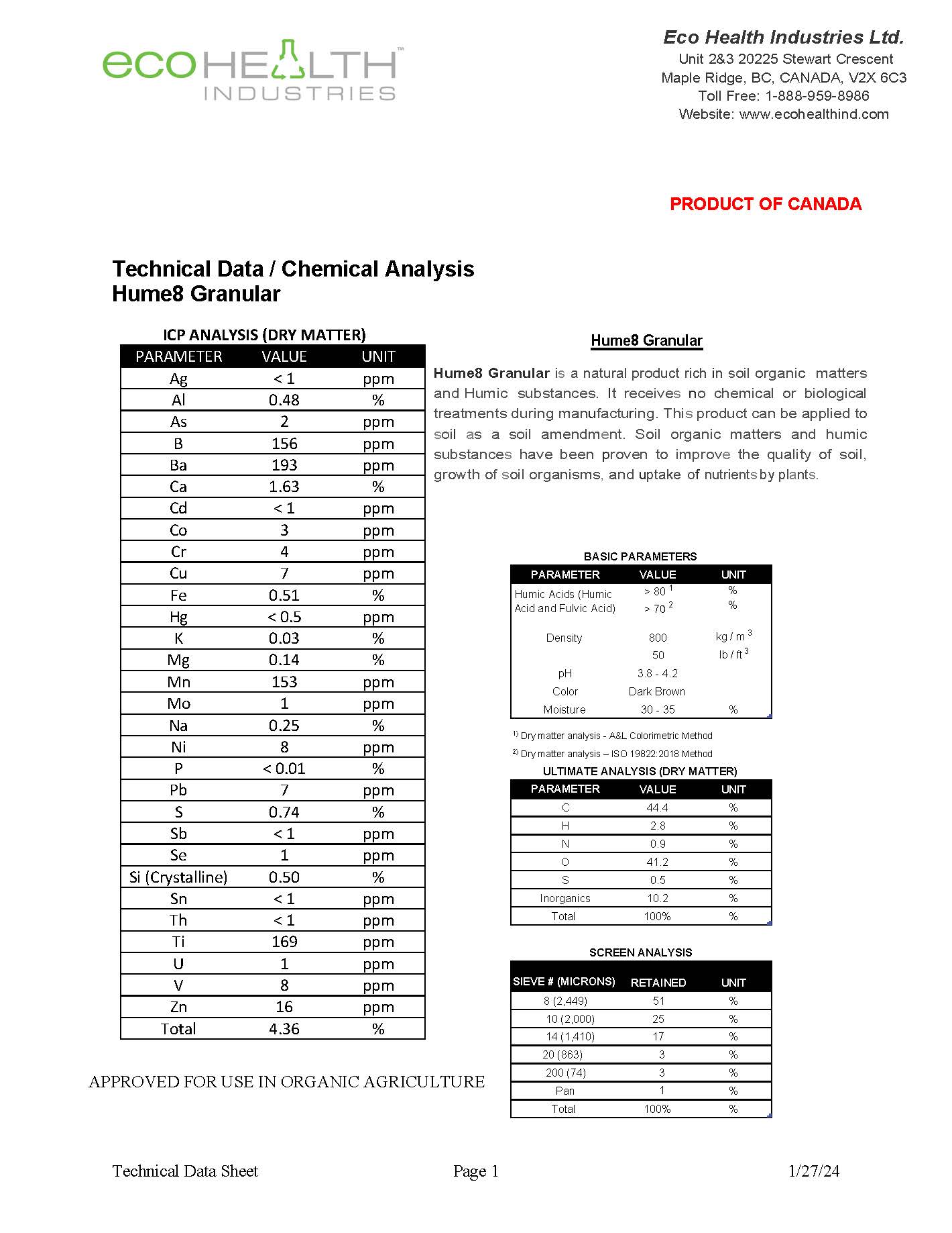 Hume8 Granular Humate 
