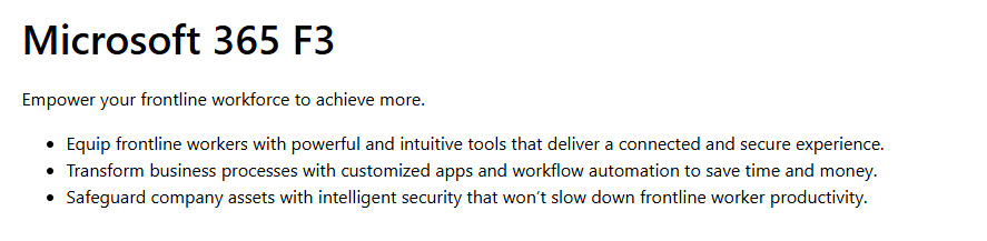 Microsoft 365 F3-Annual Commitment