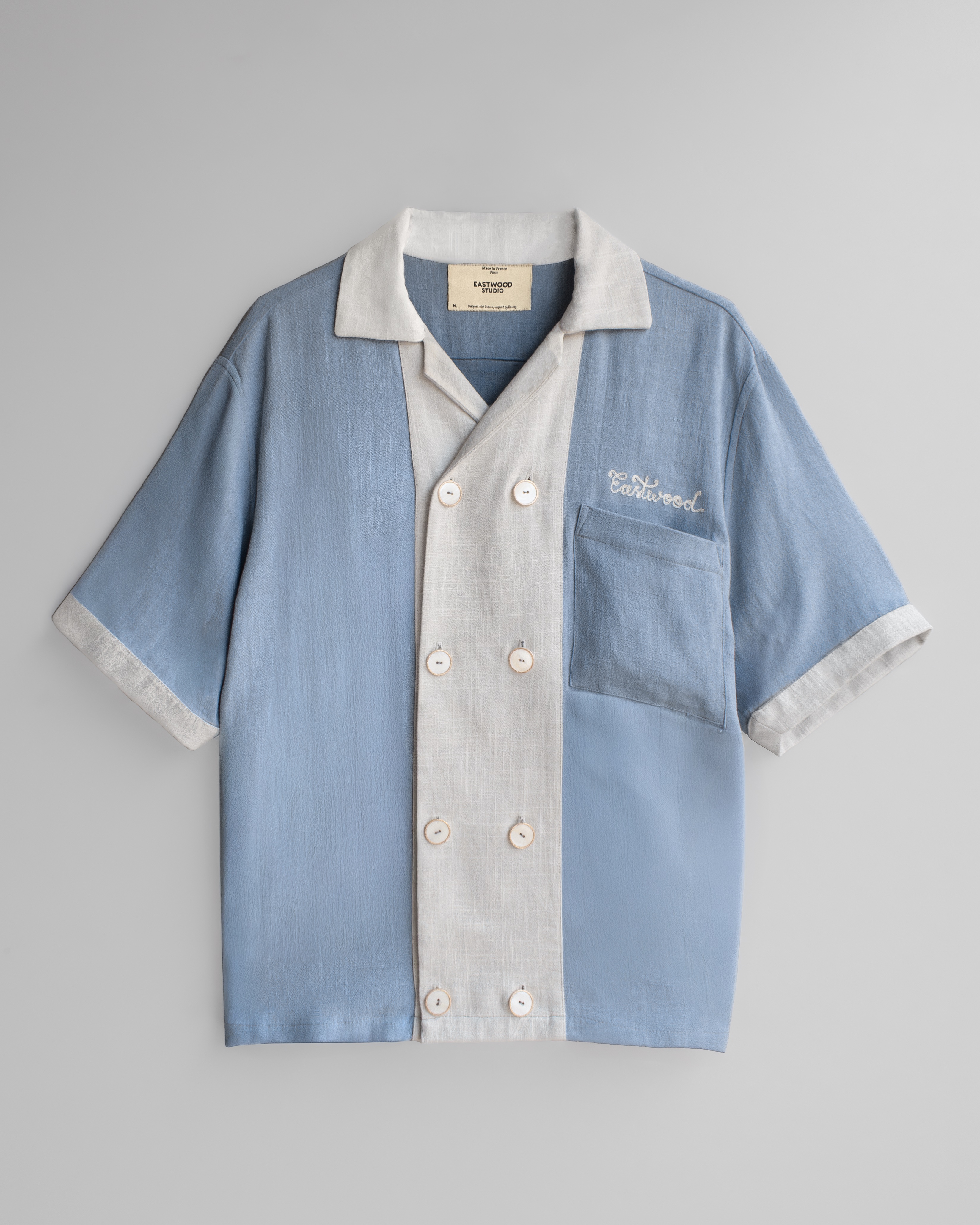 CHEMISE RESEARCH CLUB - BLEU CIEL