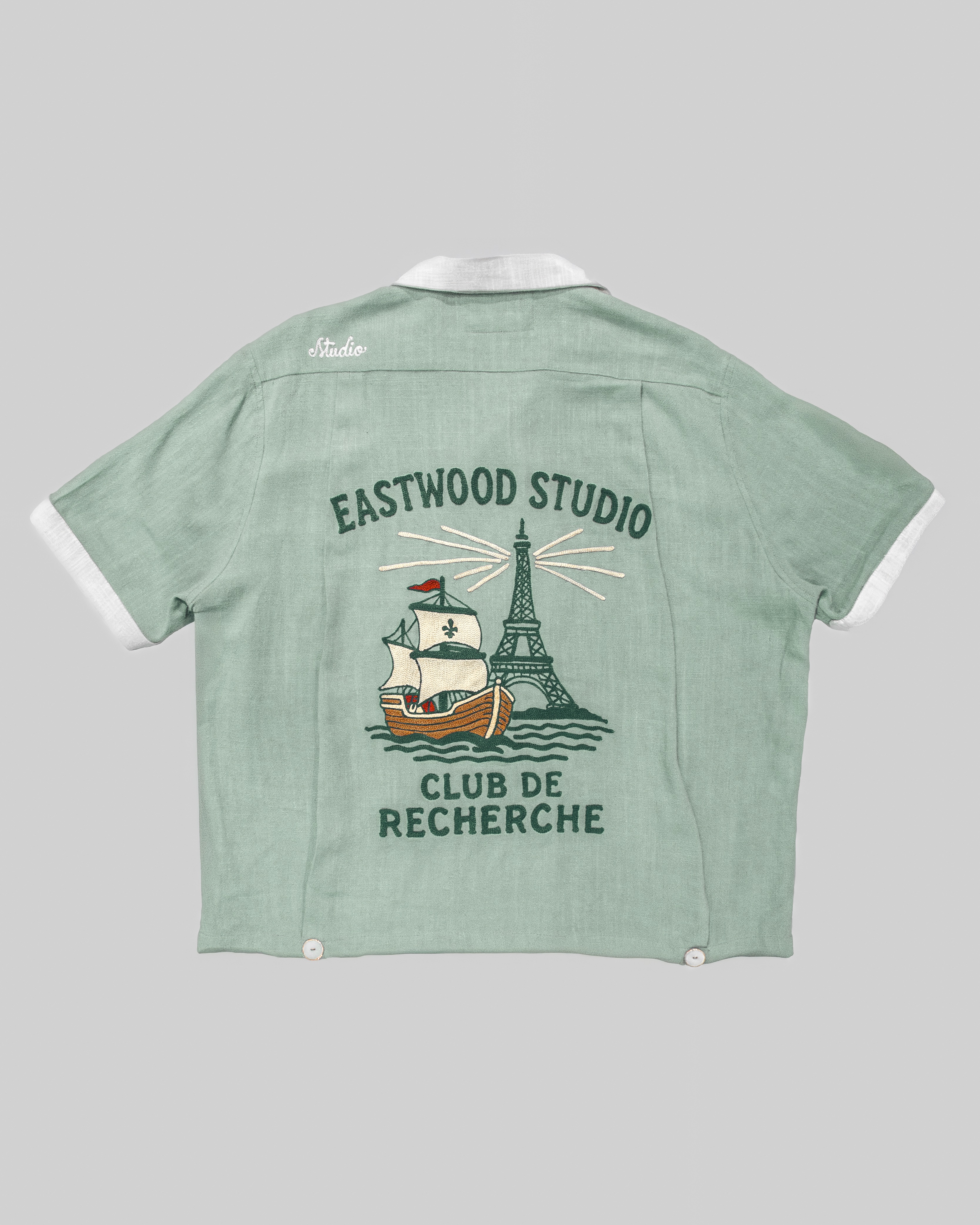 CHEMISE RESEARCH CLUB - VERT PASTEL