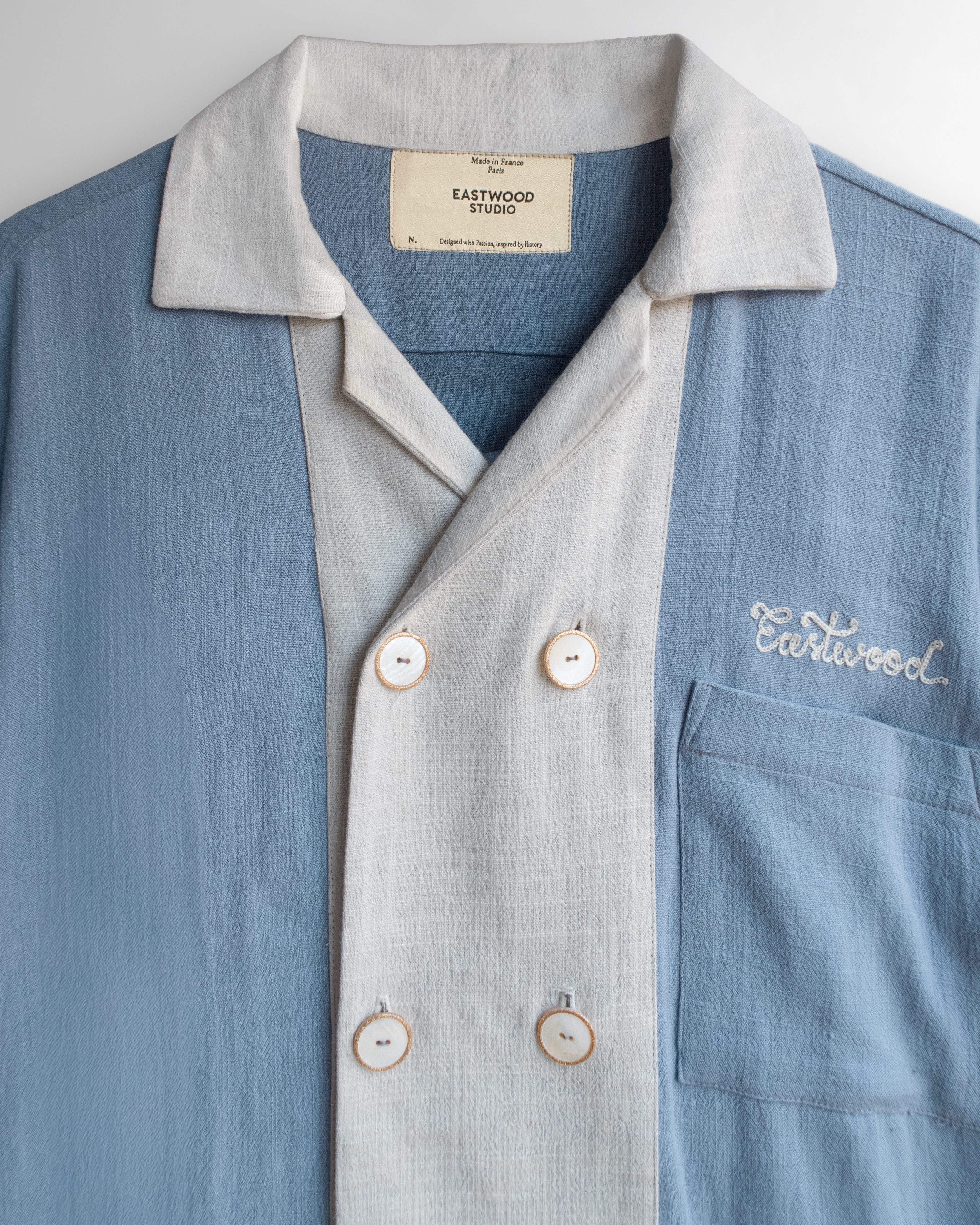 CHEMISE RESEARCH CLUB - BLEU CIEL