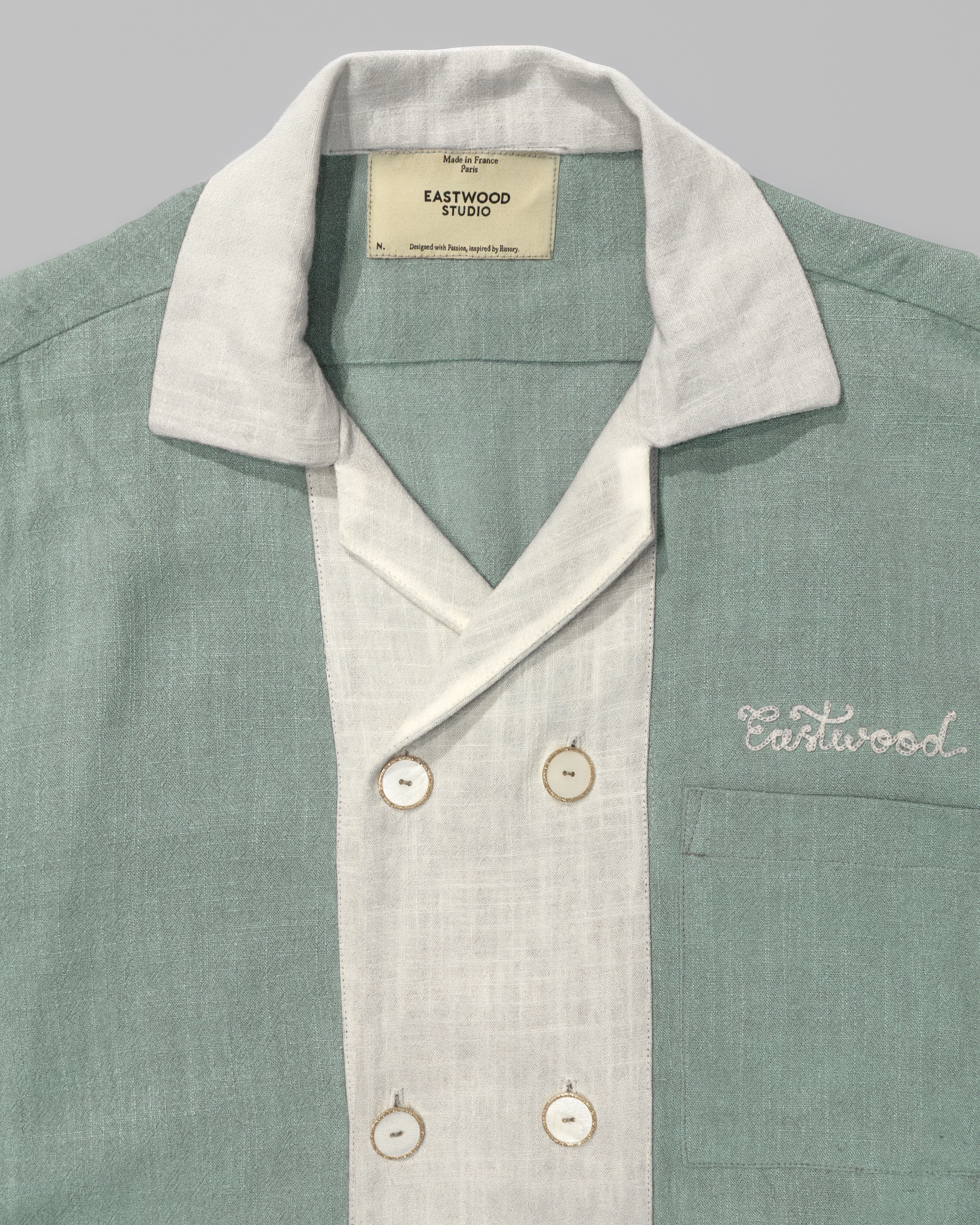 CHEMISE RESEARCH CLUB - VERT PASTEL
