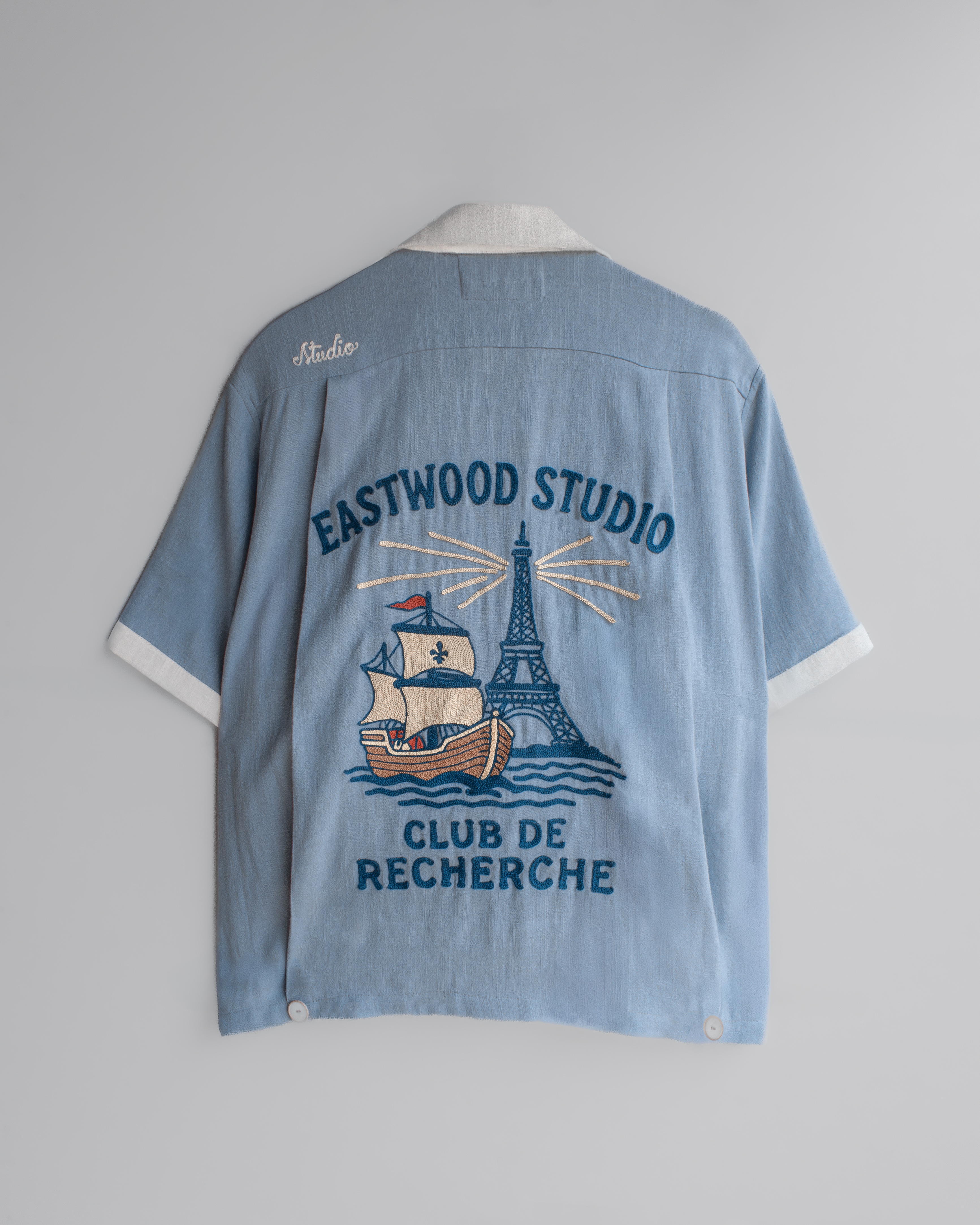 CHEMISE RESEARCH CLUB - BLEU CIEL