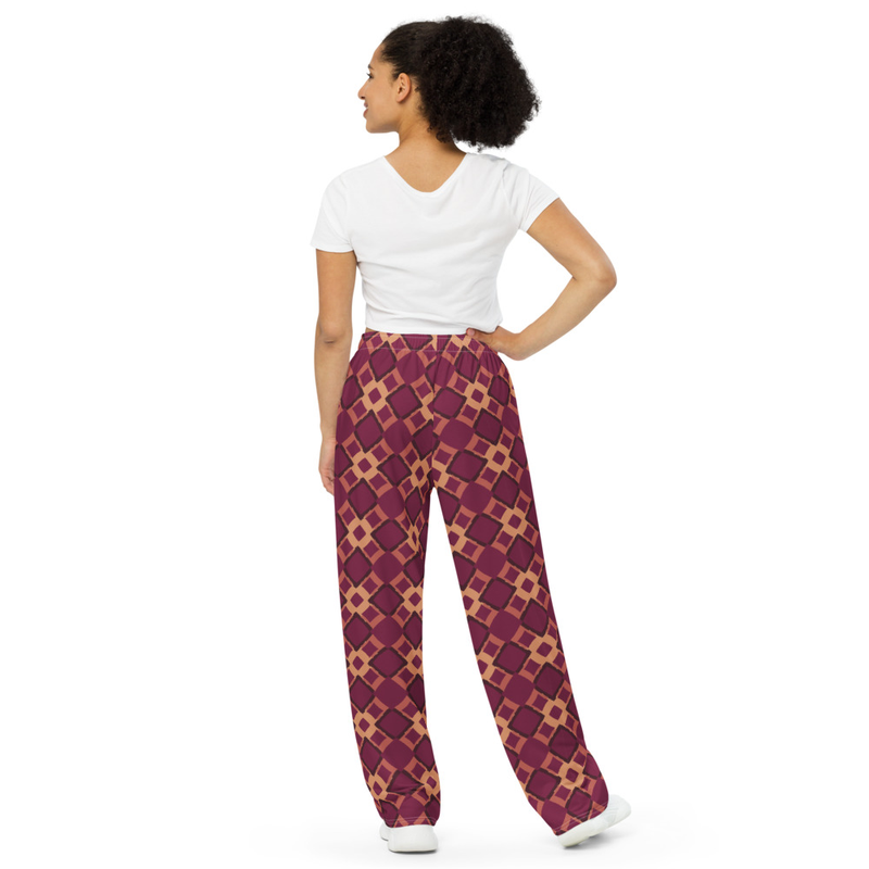Geometric Print Wide-Leg Pants