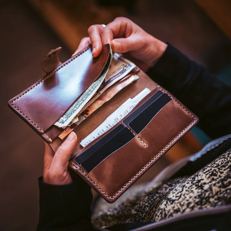 Leather Checkbook Wallet