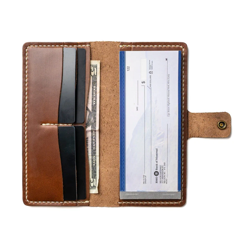 Leather Checkbook Wallet