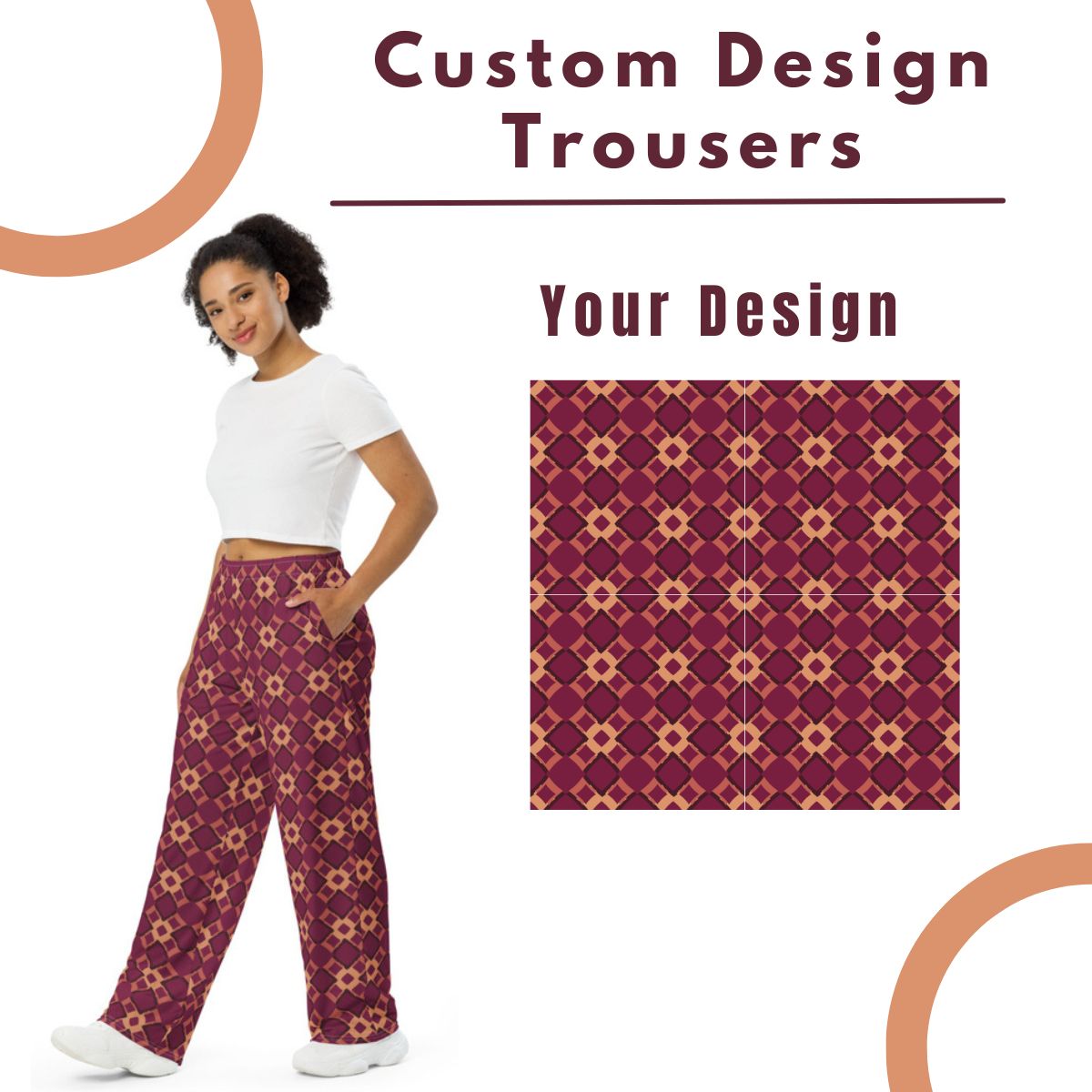 Geometric Print Wide-Leg Pants