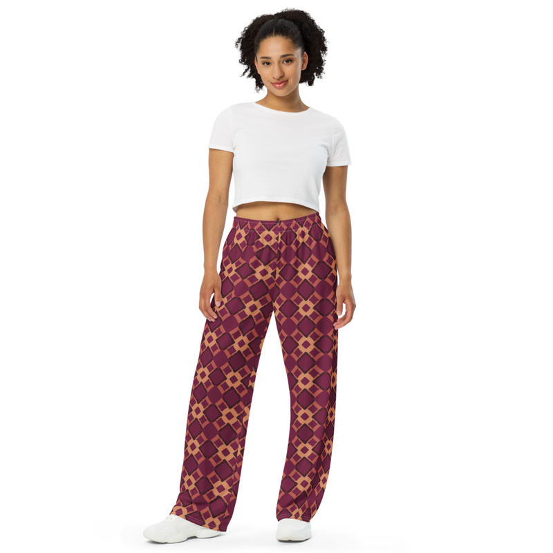 Geometric Print Wide-Leg Pants