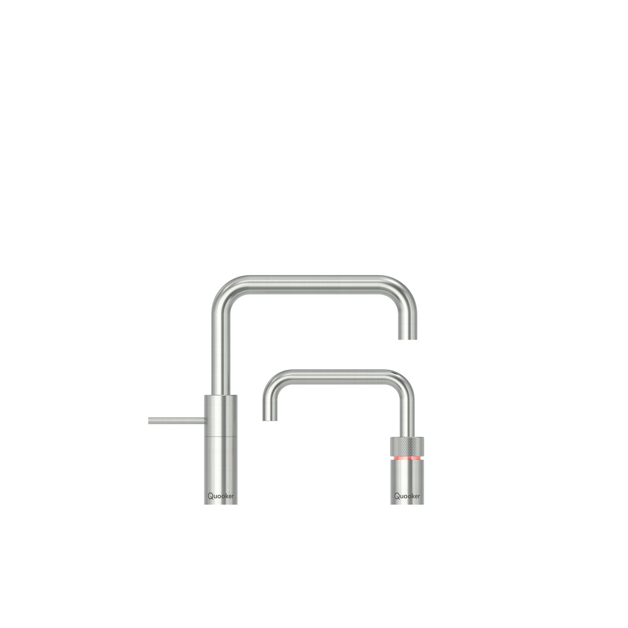 Quooker Nordic Square Twin Taps Stainless Steel