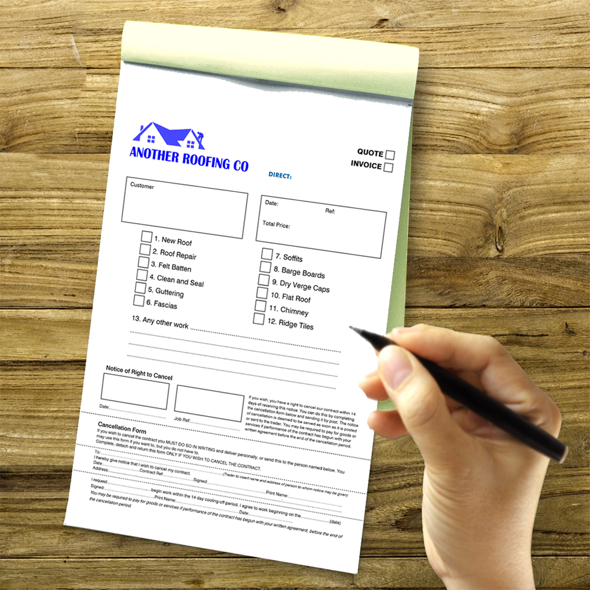 A4 3 part NCR Pads
