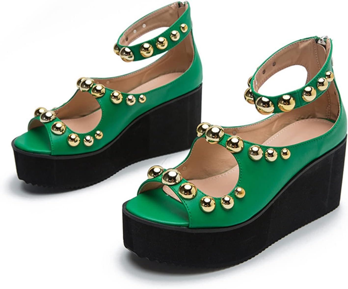 Green Platform Sandals