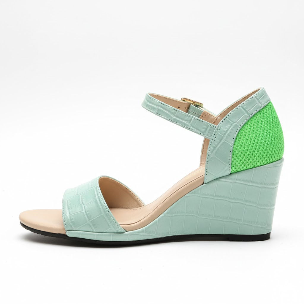 cala Mint Green Wedge Sandals