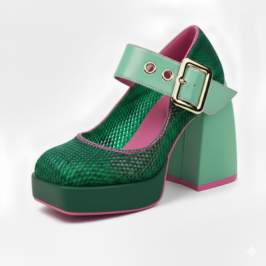 TOV Green Block Heel BY SIGALIT