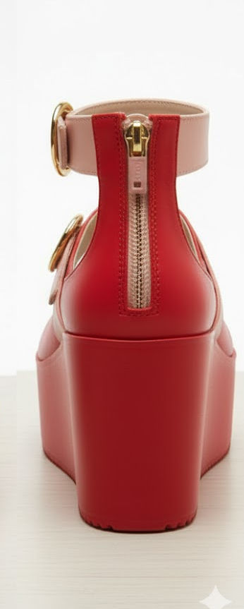 Red and Pink Platform Sandals BY SIGALIT