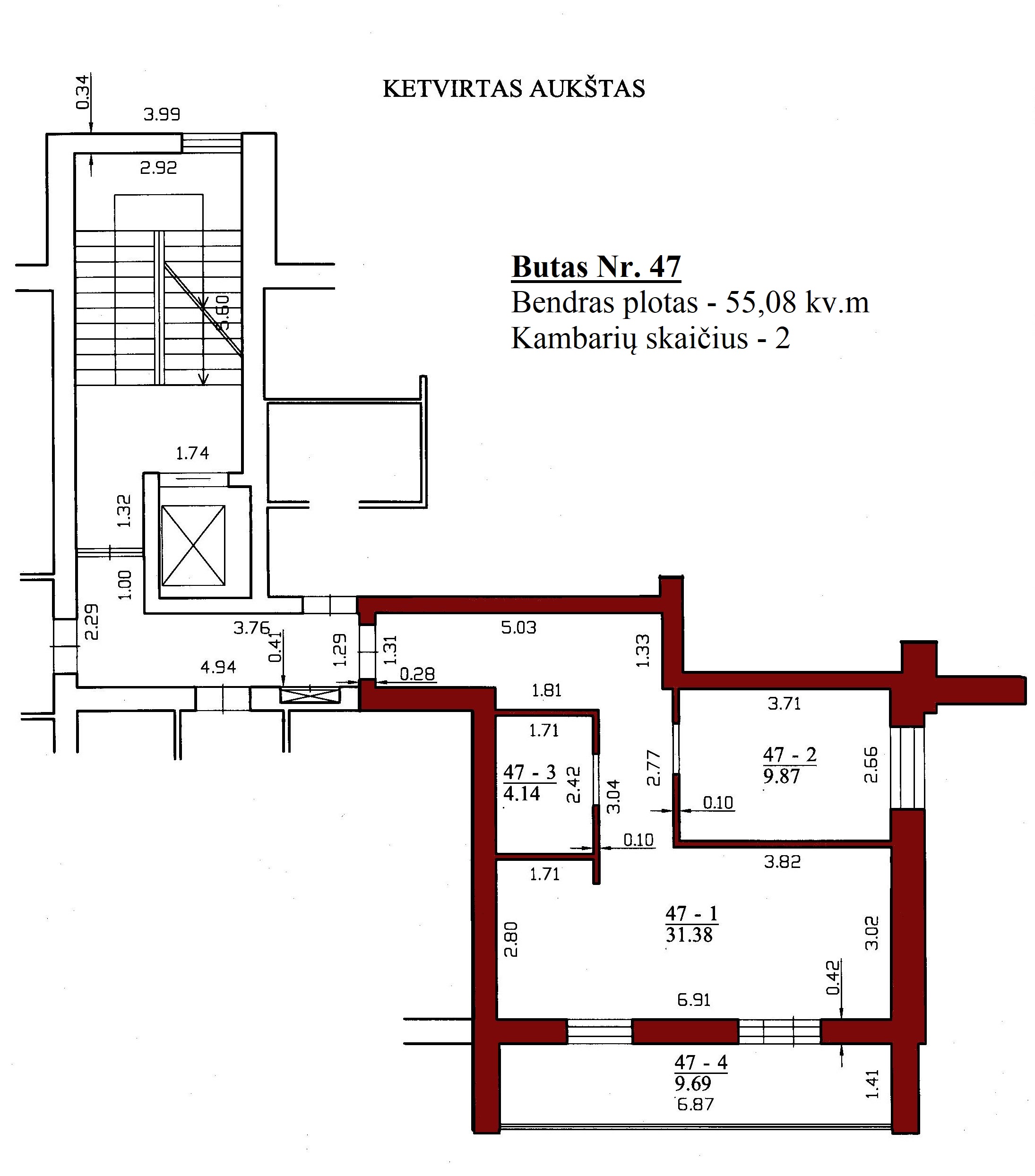 2k butas - Leičių g. 19-47