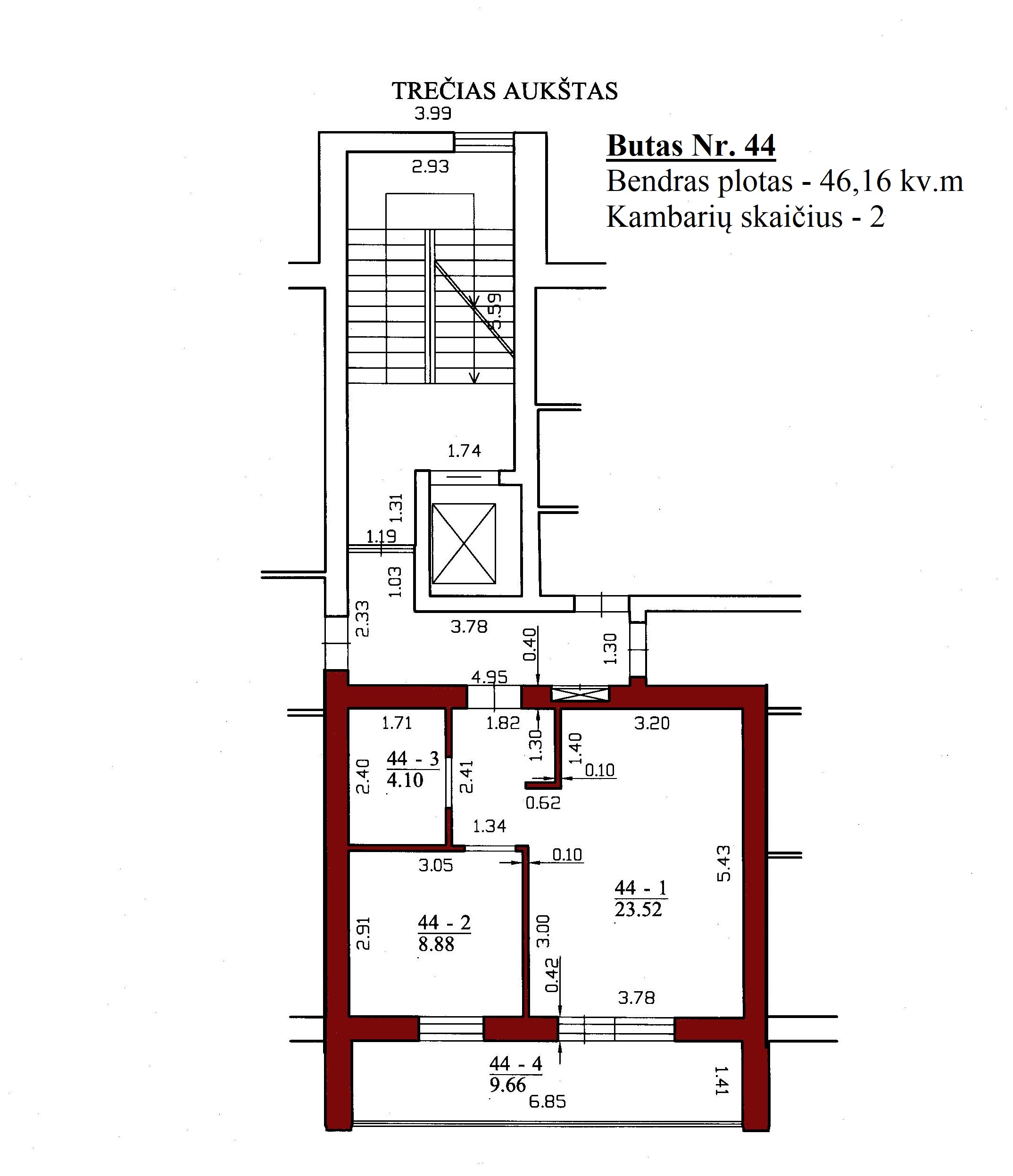 2k butas - Leičių g. 19-44