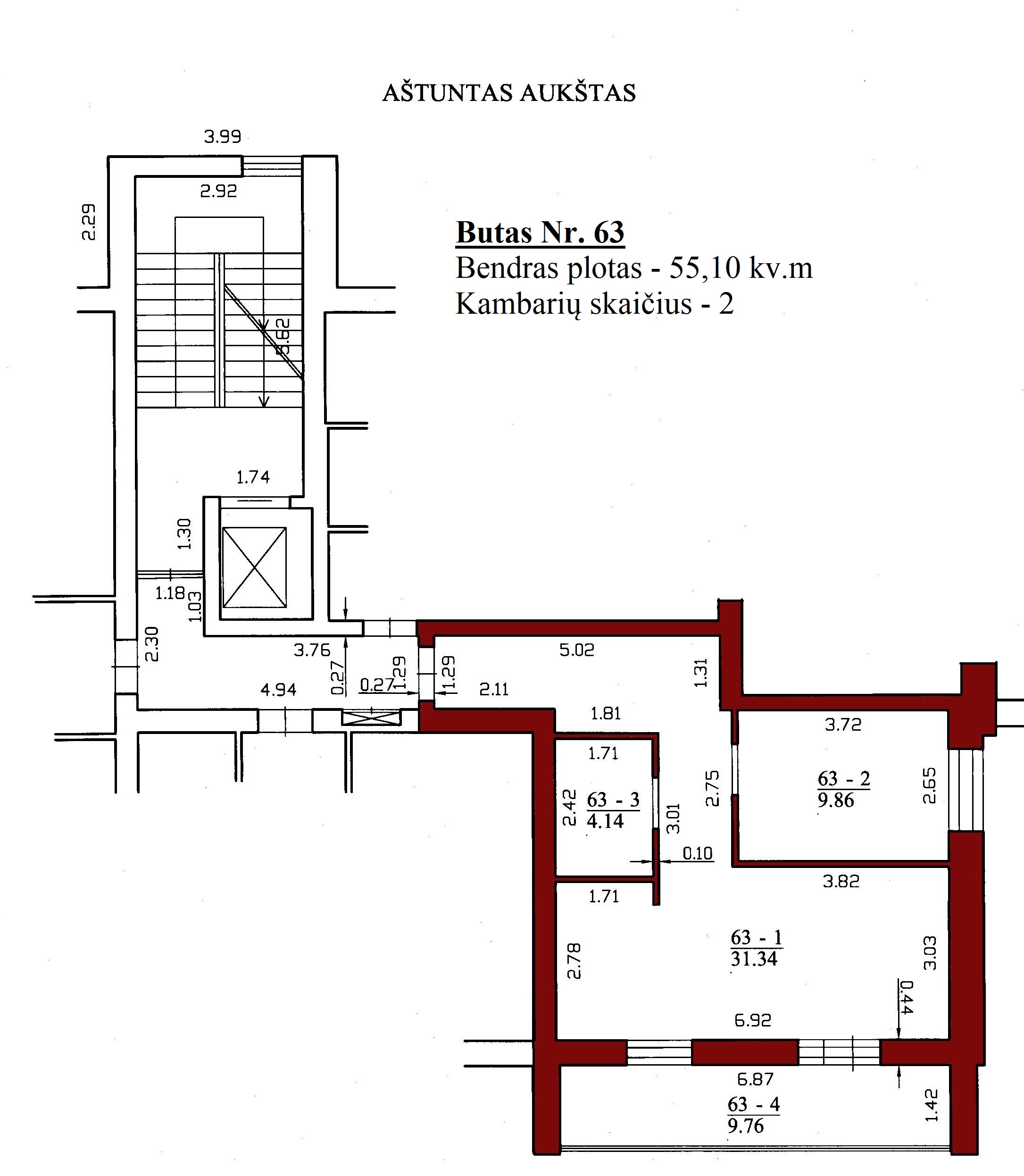 2k butas - Leičių g. 19-63
