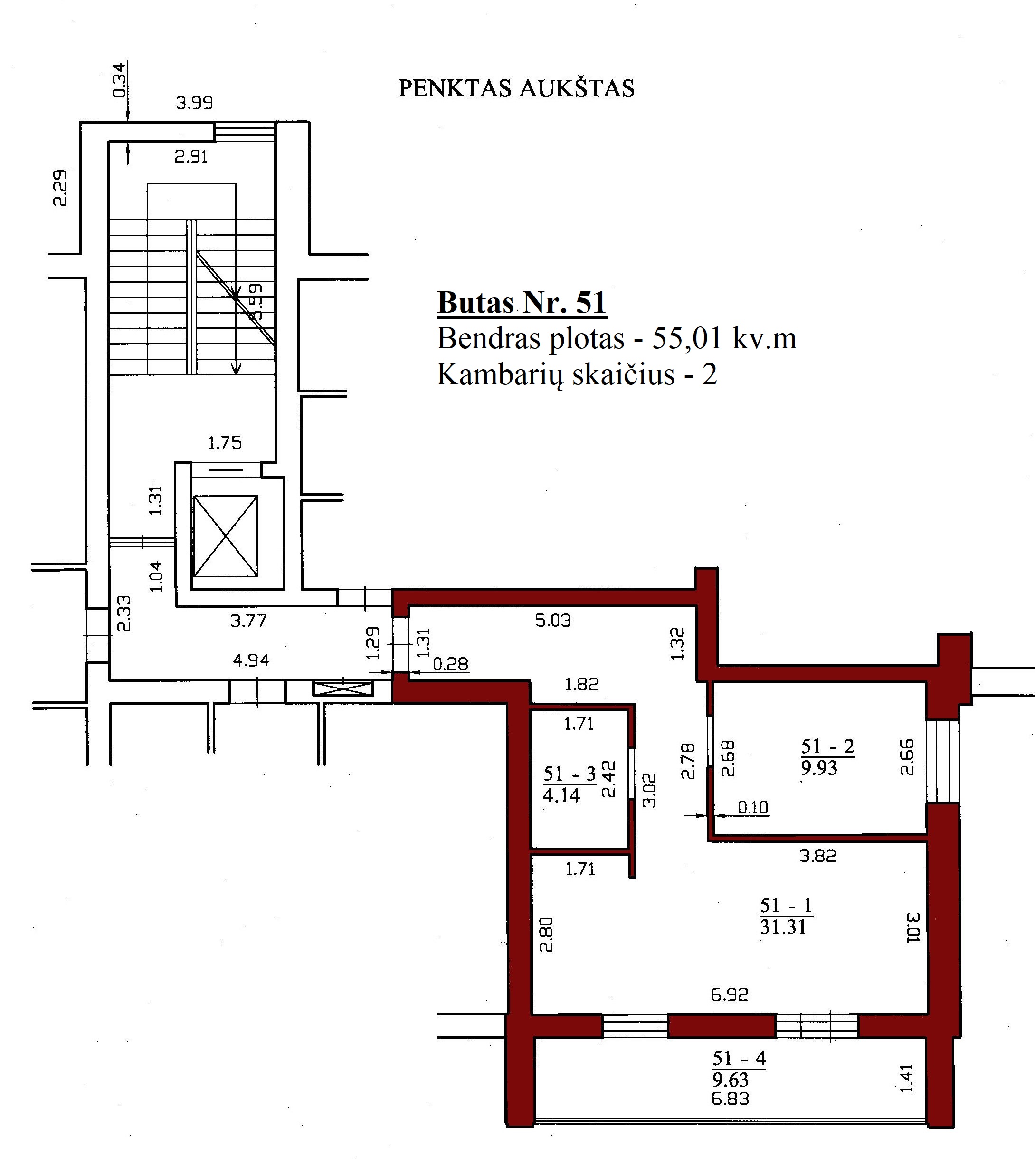 2k butas - Leičių g. 19-51