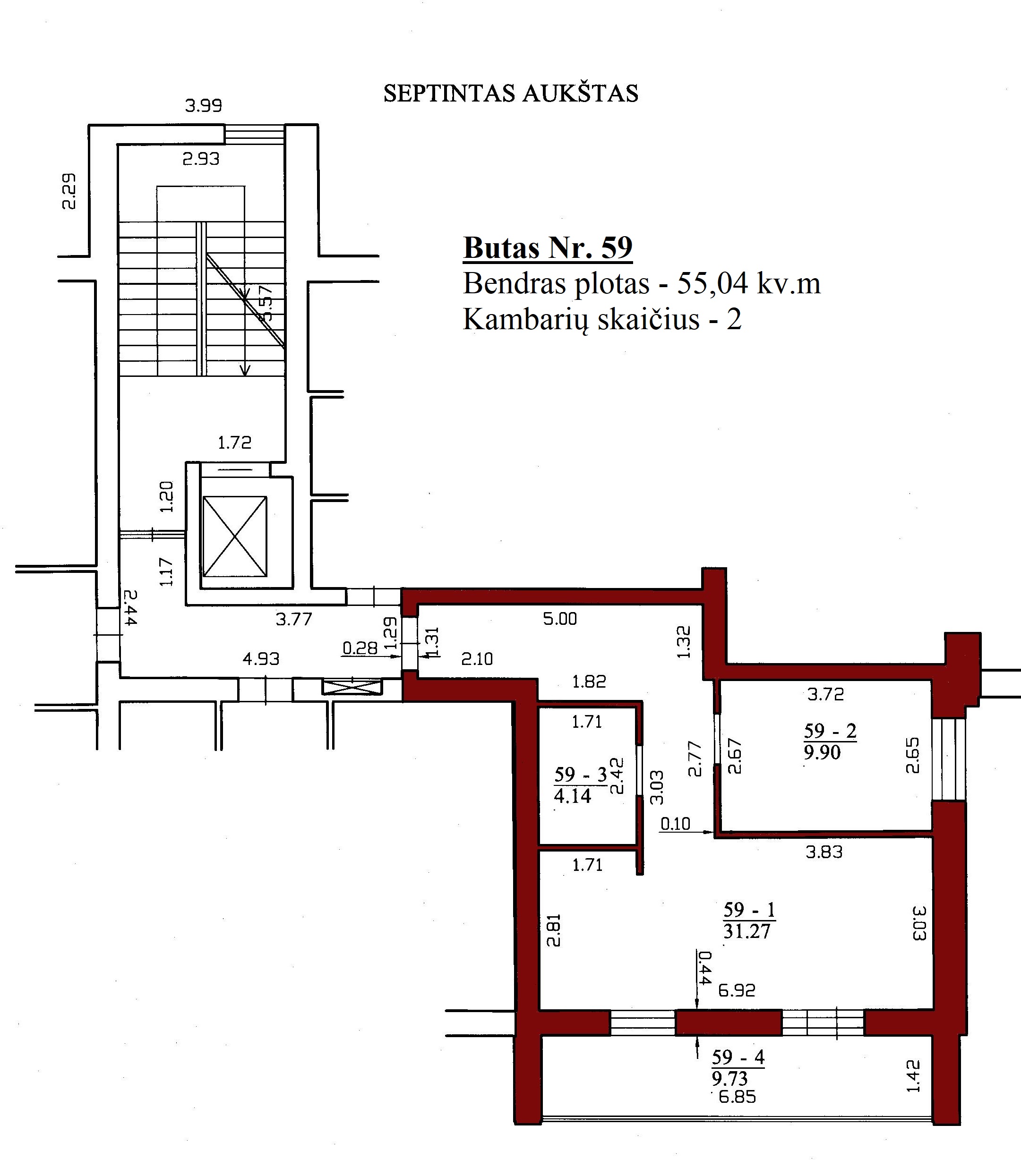 2k butas - Leičių g. 19-59