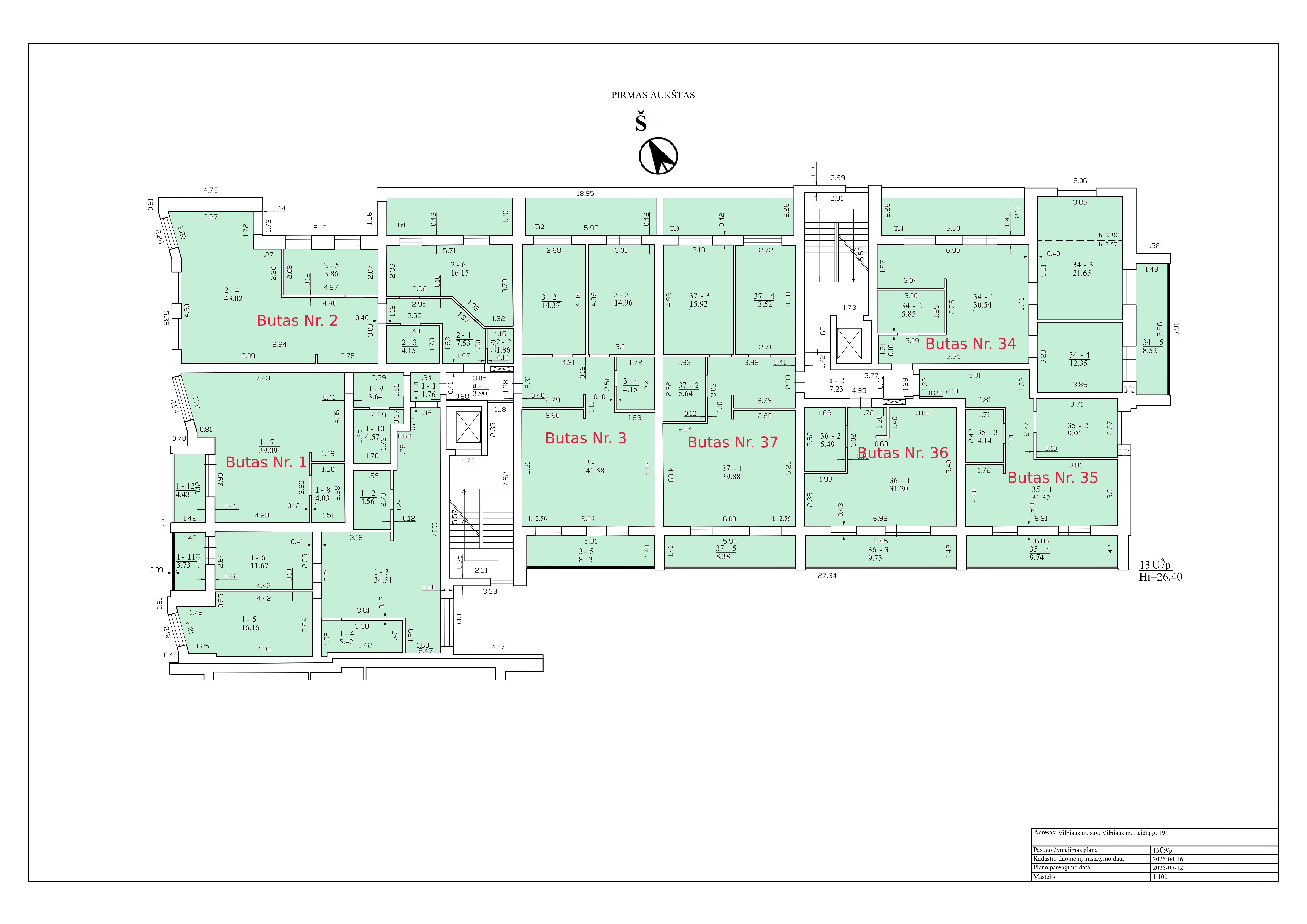 3k butas - Leičių g. 19-37