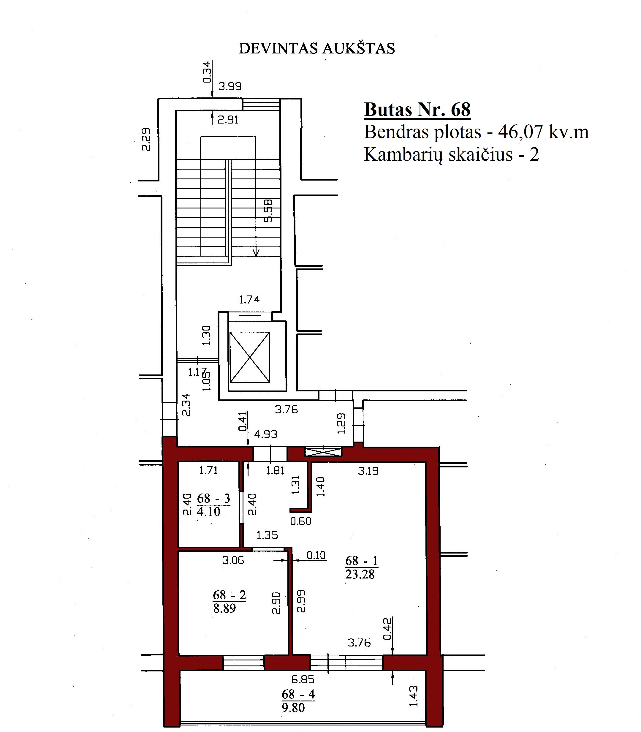 2k butas - Leičių g. 19-68